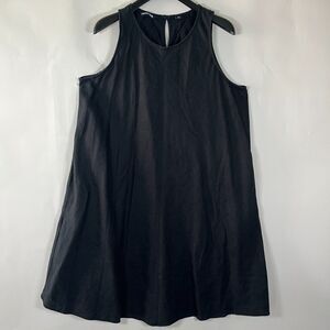 Lands'‎ End Linen Dress XL 18 Sleeveless Shift Resort Beachy Lagenlook Minimal